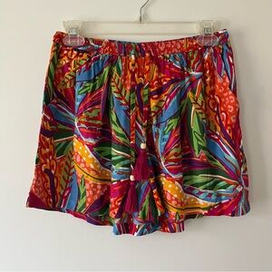 True Destinations Tropical Print Shorts Small Flowy Resortwear Vacation Travel
